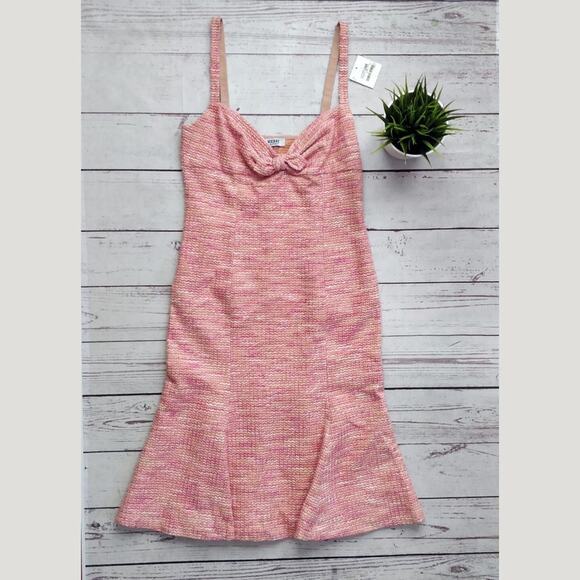 MOSCHINO Cheap & Chic Pink Tweed Strapless Bow Front Dress, IT44, US 10, NWT - Picture 2 of 8